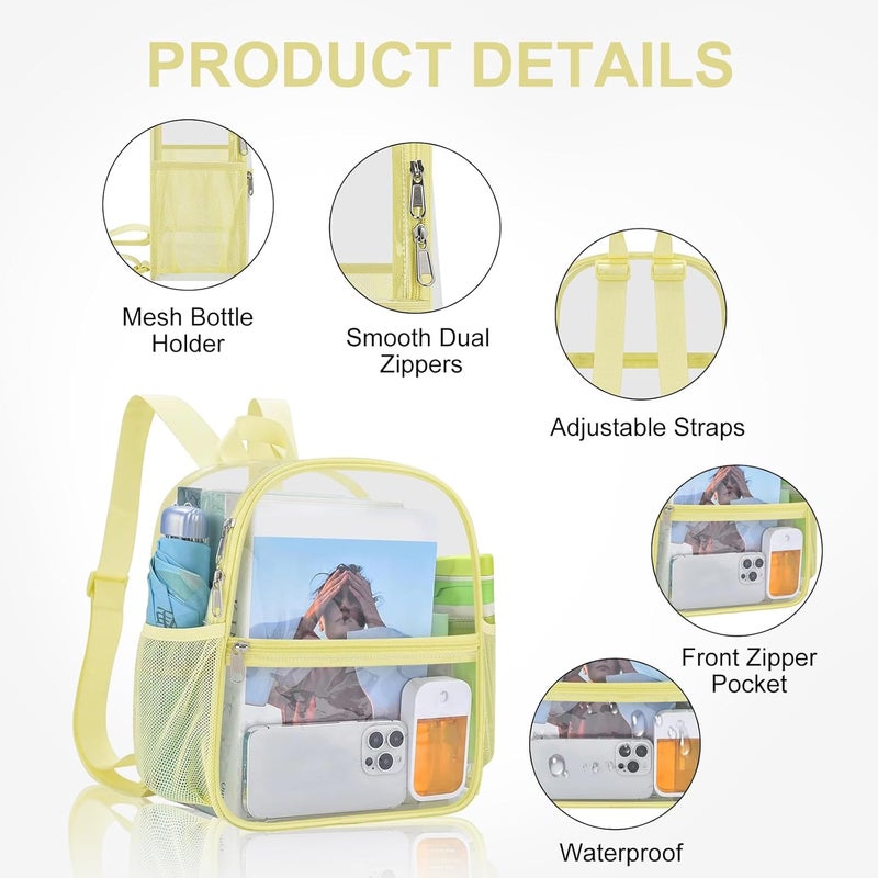USPECLARE Clear Backpack Stadium Approved 12X11x6, Waterproof Clear Bag Stadium Backpack for Concert Work Sport Event - Image 3
